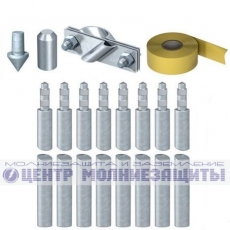 Комплект заземления безмуфтовый 12 метров (d=20 мм х 1,5 метра) оцинкованный