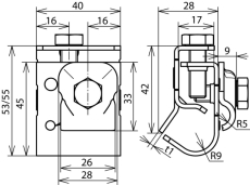 Клемма для монтажа проводников на жёлобе с зажимом Rd=6-10мм 16-22мм St/tZn