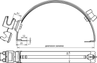 Регулируемый держатель для коньковой черепицы с зажимом DEHNsnap L=180-280 мм h=16 мм Rd=8 мм пластик серый/NIRO